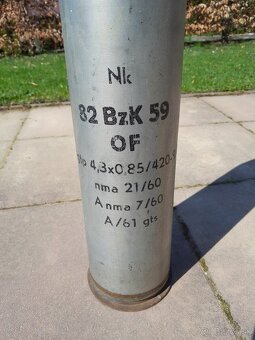 NABOJNICA 82mm x 760mm, JE ZNESKODNENA. - 7