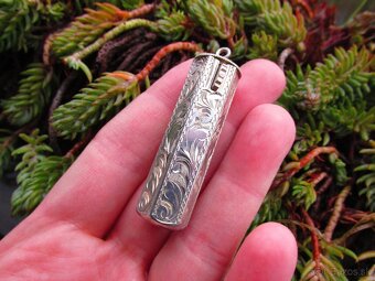 Staré strieborné púzdro na rúž, Ag 900 - 7