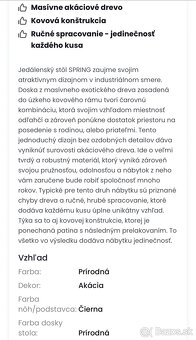 Jedálenský stôl + ZADARMO 4x stoličky a koberec - 7