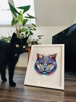 Vyšívaný obraz Britska mačka - 7