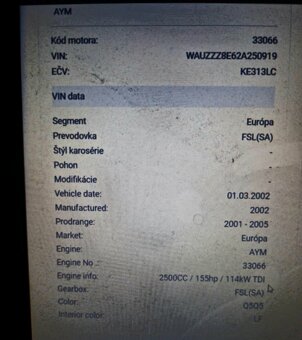 Audi A4 2.5TDI na diely - 7