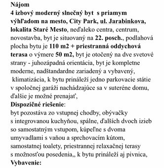 4izb.byt na prenájom Staré mesto - 7