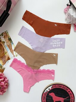 Victoria’s Secret pink tanga nohavičky L - 7
