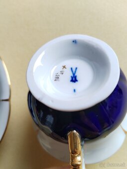 Meissen (Mišeň) moka set 24. kar. zlato - 7
