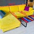 🛋️ Rohová sedacia súprava Reggio – žltá, gauč, sedačka - 7