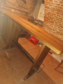 Drevený stôl z masívu + 2 lavice - 7