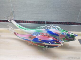 hutné sklo, váza, ryba, misa - 7