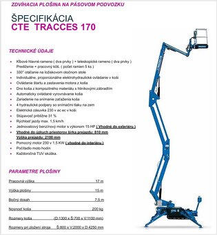 Pásová pracovná plošina. CTE TRACCESS 170 CS - 7