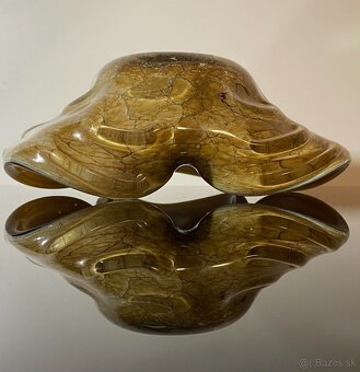 Nádherný veľký popolník, miska z muránskeho skla - 7