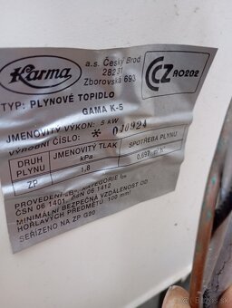 Plynové gamatky karma  kachle na plyn 5kw - 7