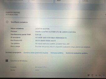 Notebook HP ProBook 4330s, i3 , SSD 256 GB, 8 GB RAM, Win 11 - 7