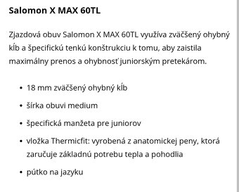 velkost 40,5 - juniorske lyziarky SALOMON XMAX 60T - 7
