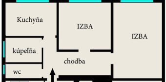 2 izbový byt v centre BB s parkovaním a záhradou_prenájom - 7