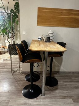 Sada barových stoličiek + barový stôl z masívneho dreva - 7