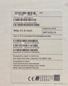 iMac 21.5 4K late 2019, 6 jadier, 3GHZ, 1TB FD - 7