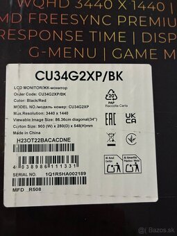 NOVÝ 34" AOC Gaming CU34G2XP/BK 21:9 prehnutý - 7