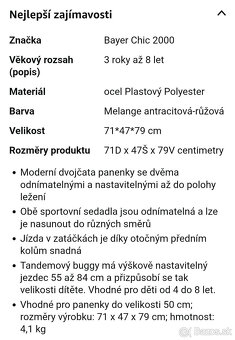 Predam detsky kočik pre babiky+darujem postielku. - 7