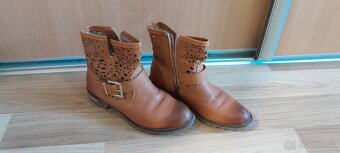Kotnikové čižmy, kožené, veľ. 37 - 7