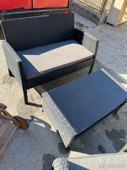 Ratanové sedenie plus servírovací stolík - 7