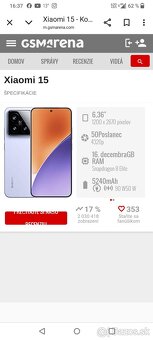 Xiaomi 15. 12gb//256gb. Biela metalíza... Nový. - 7