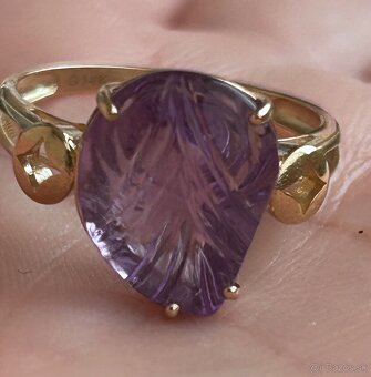 Zlatý prsteň s Ametystom - 7