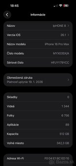 Apple iPhone 16 Pro Max 512GB čierny - záruka 01/27 - 7