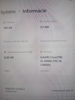 14" notebook Lenovo thinkpad T440s / 8GB/128GB TOP stav - 7