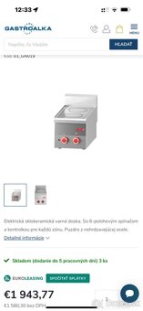 Predam profi gastro Elektrický sklokeramicky sporák s 2 Plat - 7