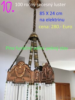 Lustre a lampy starožitné 100 - 150 ročné - 7