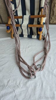 Hojdačka Leq fumiko - detská, tkanina/drevo, modrá - 7