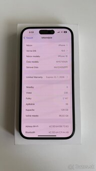 iPhone 16 Black 128 GB , záruka 1/2027 , Apple Watch ultra - 7