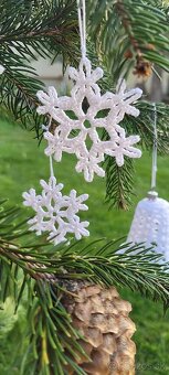 Hačkovaný zvonček / vločka na vianočný stromček - 7