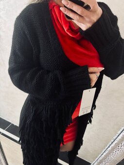 Damsky maxi cardigan Frilla black - 7