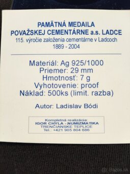 Limitovaná Ag 925/1000 pamätná medaila - 7