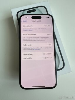 Apple iPhone 15 Black 128GB - 88% batériám - 7