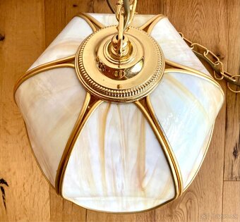 Stará mosazná Tiffany lampa - 7