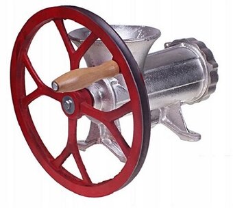 Kolový mlynček na mäso 32  5x šajby + remenica na el. motor - 7