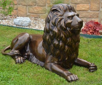 Zámecké bronzové sochy - Lvi - pár - 7