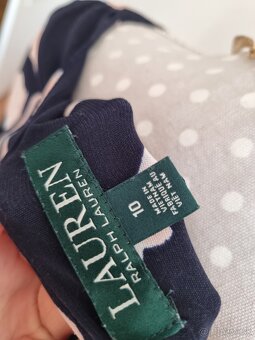modré elastické šaty s marhuľovým vzorom Ralph Lauren 40 - 7