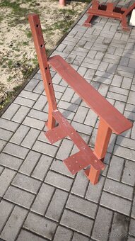 Ručne robená masívna záhradná lavička - 7