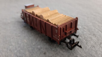 Vláčiky - otvorený vozeň Vtu/Omu s drevom - 7