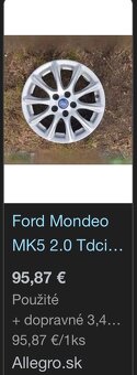 Original Ford Mondeo disky R16 - 16x6.5J 5x108 - 7