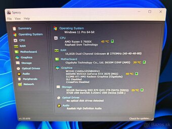 PREDÁM HERNÝ PC - R5 7600X, RTX 3070 8GB, 16GB DDR5, 1TB SSD - 7