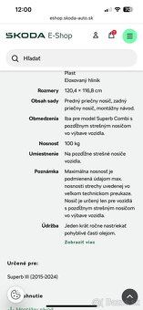 Strešný box + nosiče SUPERB 3 - 7