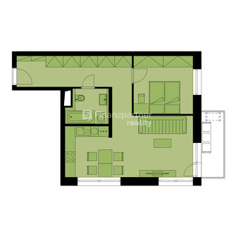 2 izbový byt 54 m² v novom projekte, Mlynárce, Nitra - 7