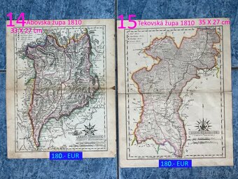 Slovenské župy 200 ročné mapy celá zbierka na predaj - 7