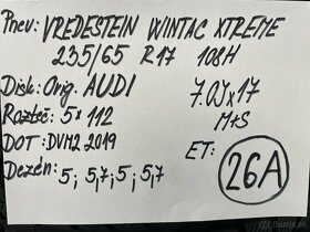 Disky Orig. AUDI 7J x 17 + pneumatiky 235/65 R17 zimné - 7