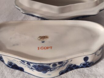 Nádherná vintage porcelánová šperkovnice, dóza - Gzhel, SSSR - 7