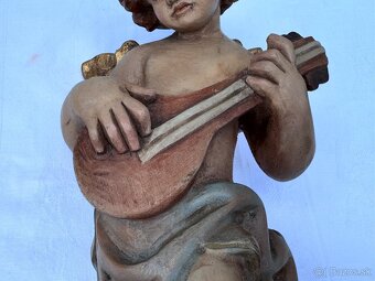Sochy dřevěné velké Anděl a Andělka 31,5cm - 7