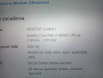 predám ntb Toshiba tecra Z50 / Intel core i7 / 8gb ram / ssd - 7